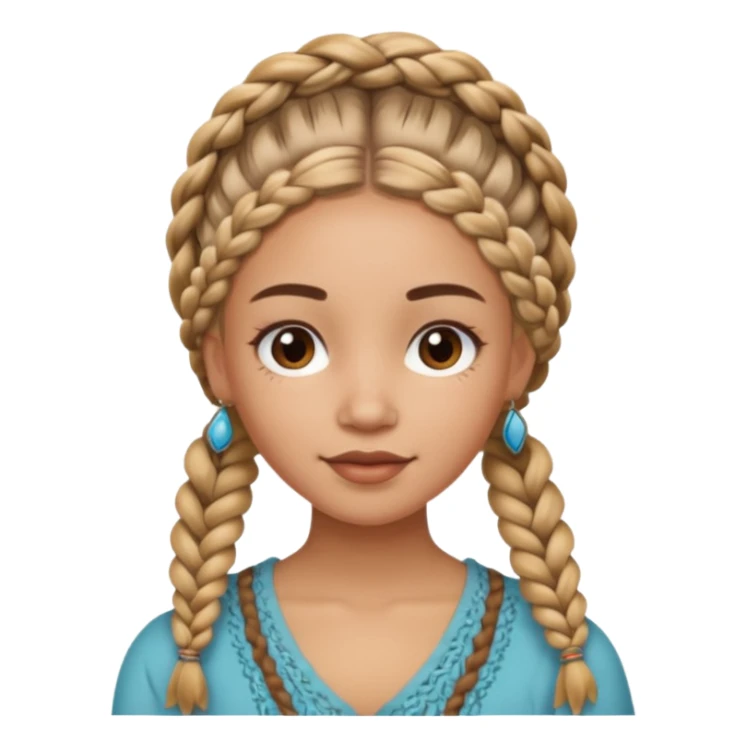 Carmel girl with boho braids  doing skincare sticker