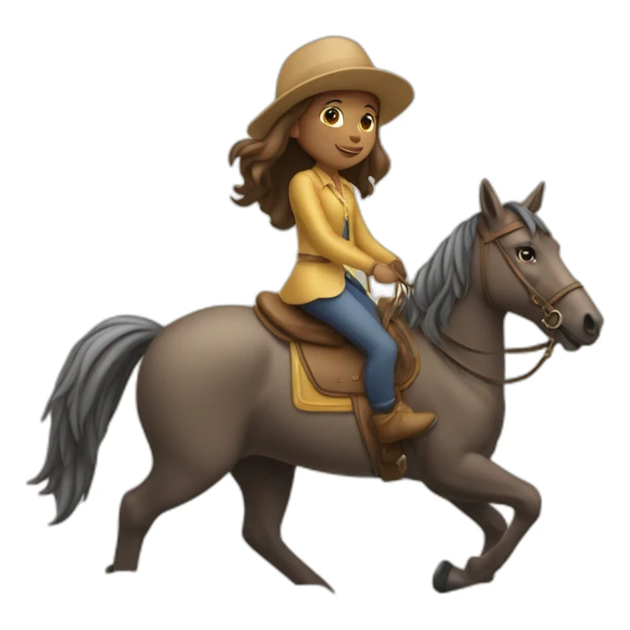 Une très jeune fille sur un cheval sticker