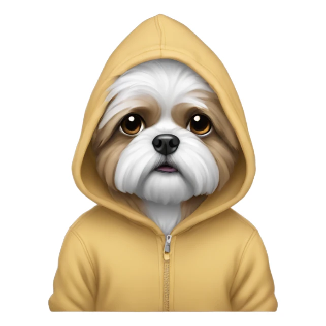 Shitzu wearing hoodie sticker