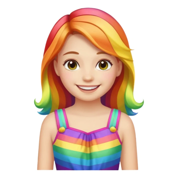 girl with rainbow dress sticker