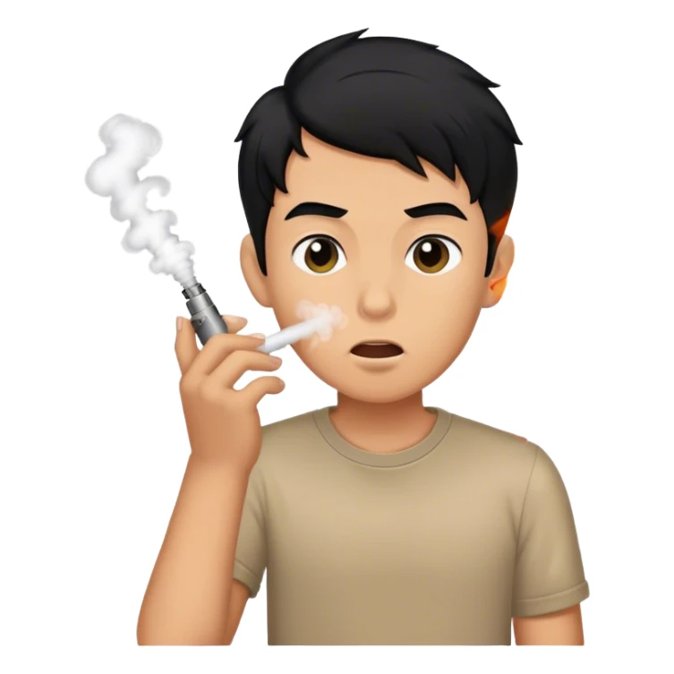 black hair tan boy vaping  sticker