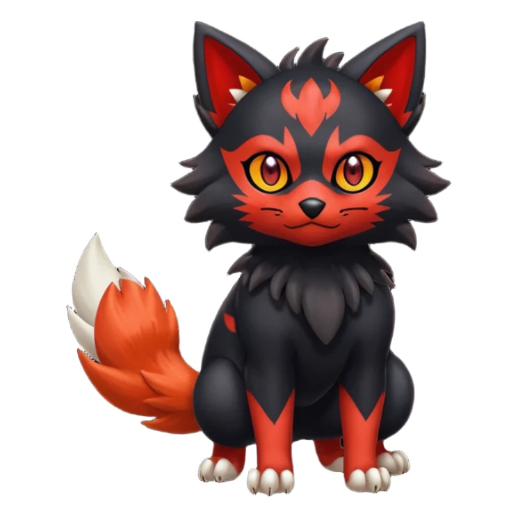  -Litten-Zorua-Fakémon-hybrid-creature (full body)  sticker