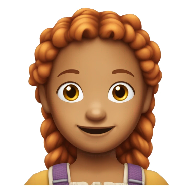 Pippi longstocking smiling with light dark skin and dark eyes, all hair visible sticker