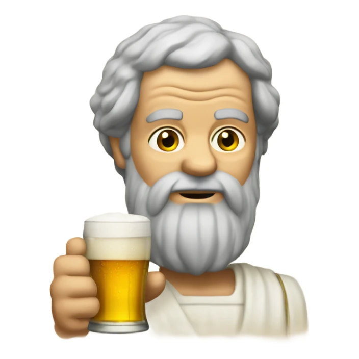 Socrates drinking beer  sticker
