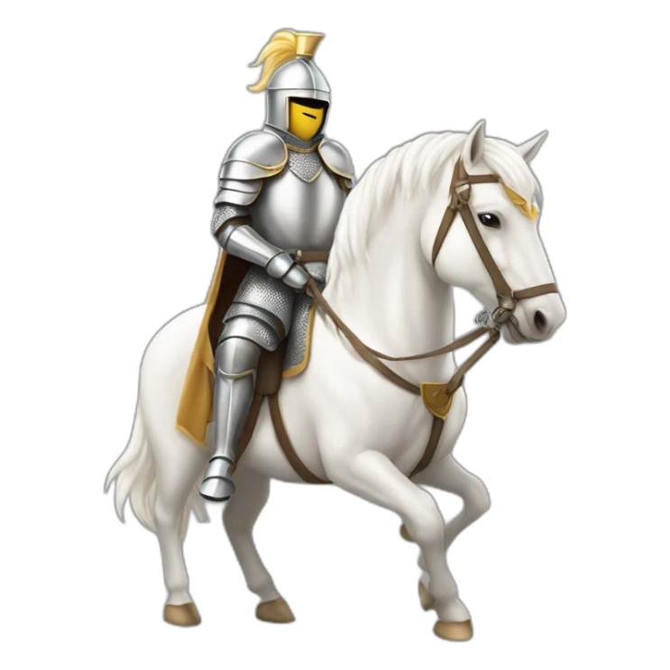 knight of the light on white horse sticker
