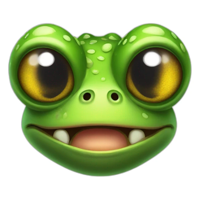 angry frog with glowing eyes sticker