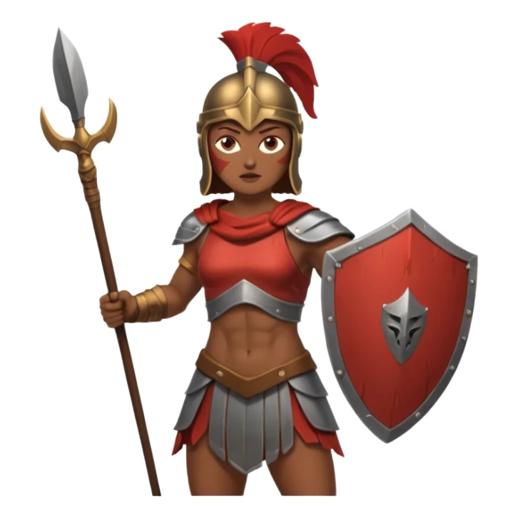 woman spartan warrior holding spear and shield sticker