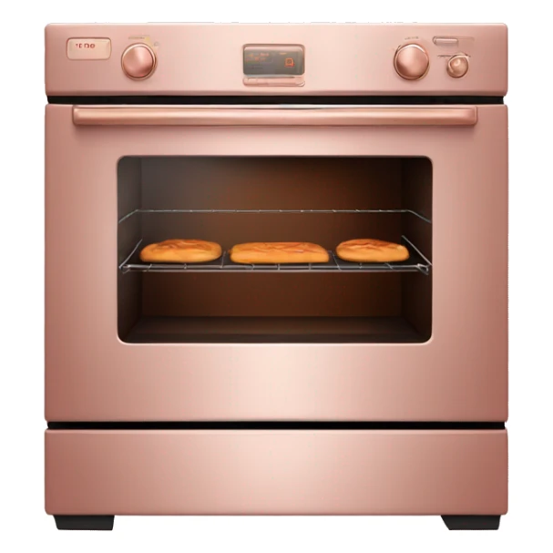 Realistic side view of rose gold oven. sticker