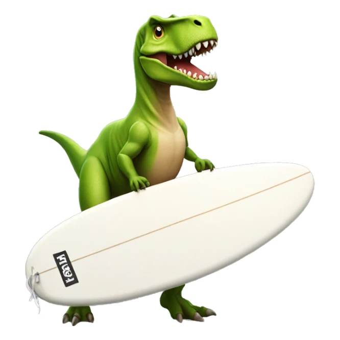 T-rex wearing a tutu on a surfboard  sticker