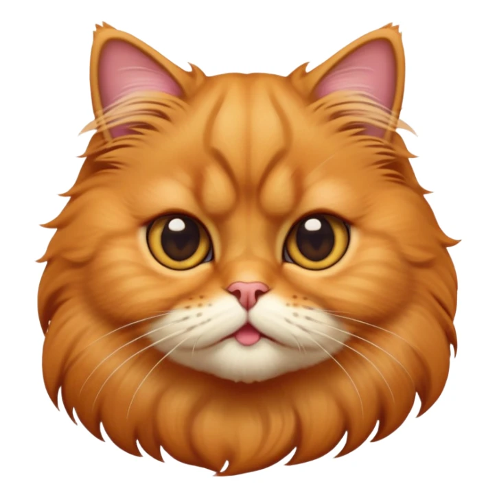 cinematic-adorable-big-eyed-fluffy-solid ginger-persian-cat-portrait-emoji,-head-tilted-playfully-with-a-sweet-expression,-fluffy-ginger-fur,-simplified-yet-irresistibly-cute-features-with-large,-expr sticker