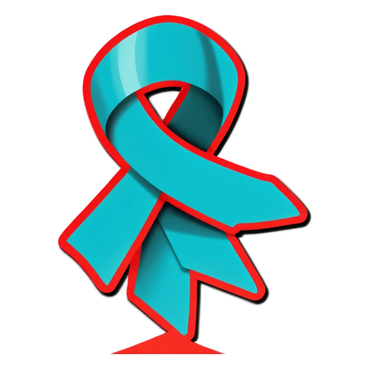 Teal ovarian cancer ribbon  sticker