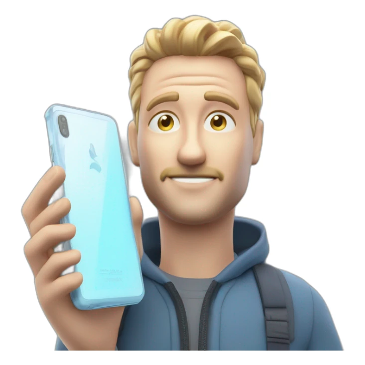 a close up of a person with a cell phone, computer graphics by Vladimír Vašíček, trending on cg society, optical illusion, rtx on, 8k 3d, physically based rendering sticker