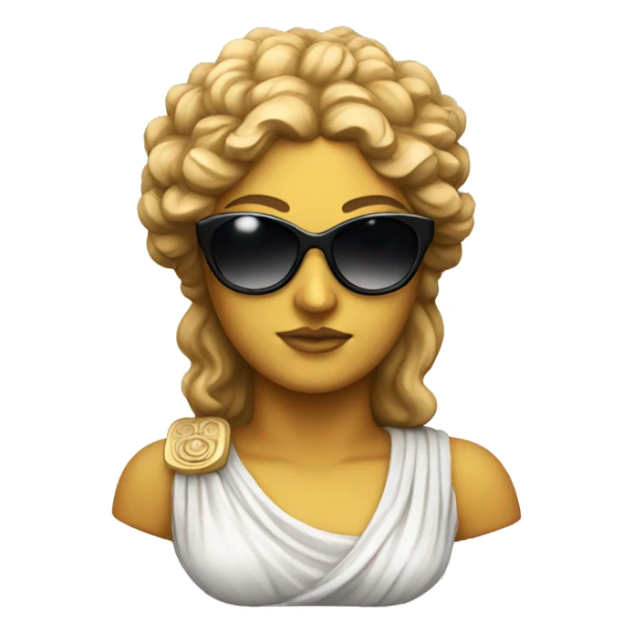 greek goddess sculpture wearing sunglasses sticker
