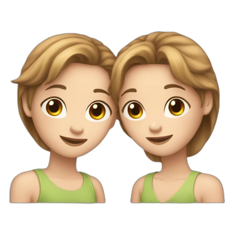 two white girls love each other and have brown hair sticker