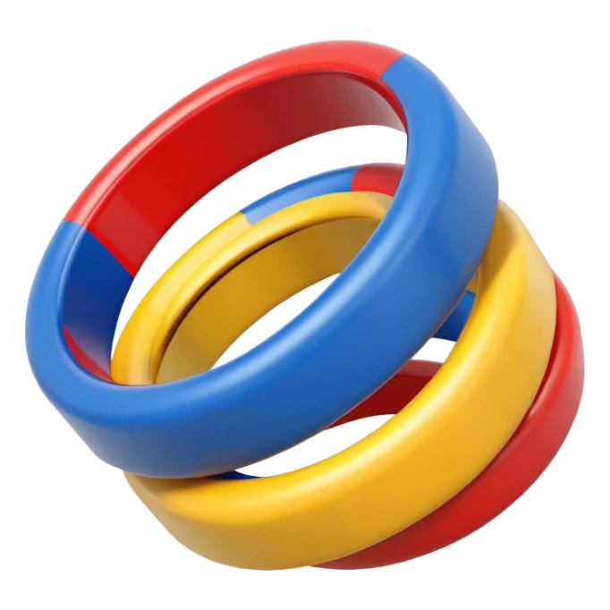 Stacking rings kid toys in bright colors sticker