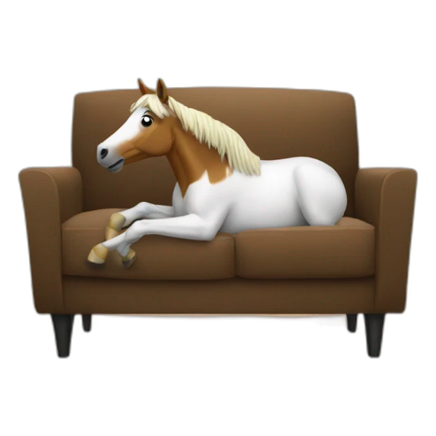Horse in a couch in front of tv sticker
