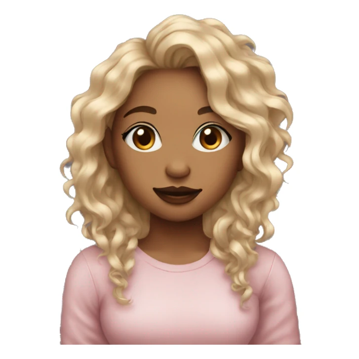 Girl with septum piercing, poofy wavy hair sticker