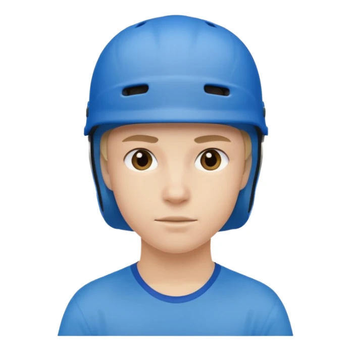 Skater with blue helmet sticker
