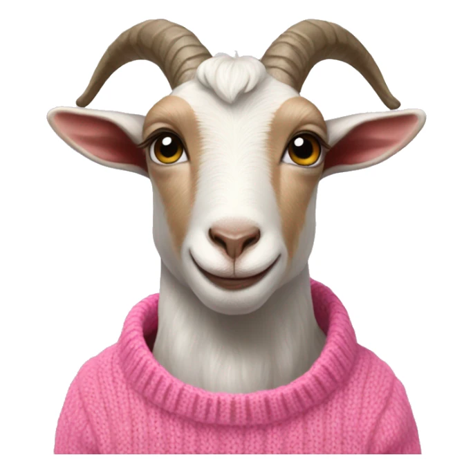 Goat wearing pink sweater with pink bow  sticker