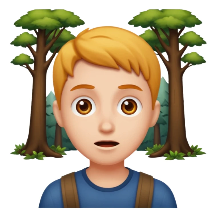 Person amazed to see the woods sticker