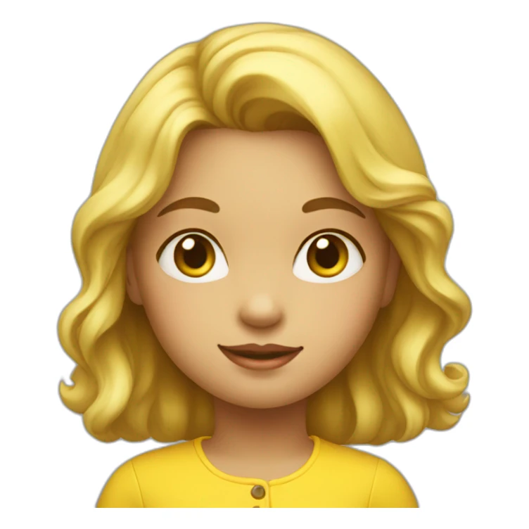 little girl with a yellow blouse sticker
