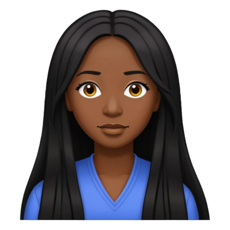 Taj from SWV with long dark skin, long black hair sticker