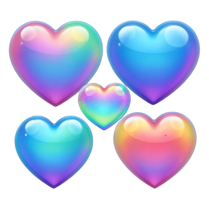 bubble hearts sticker