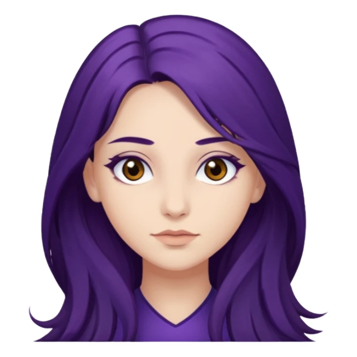 LaurenZside with brown eyes, long dark purple hair sticker