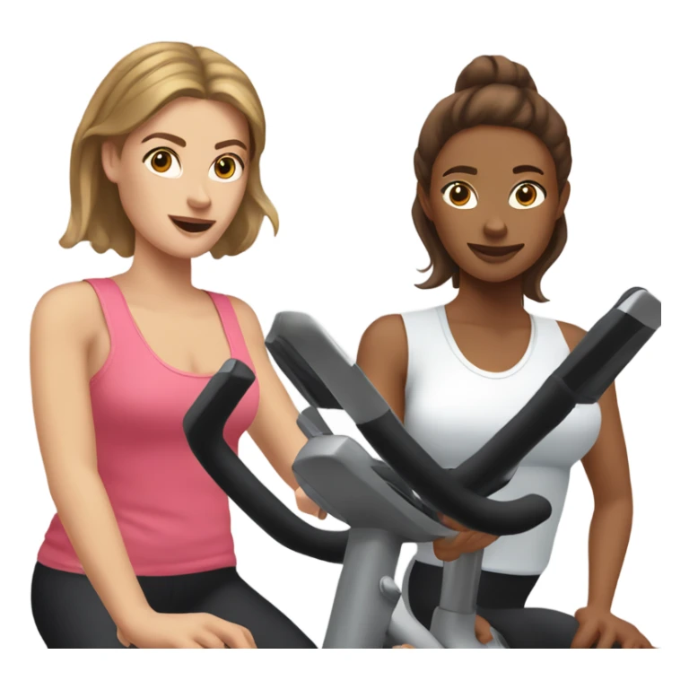 Two white skinned brown hair ladies at spin class sticker