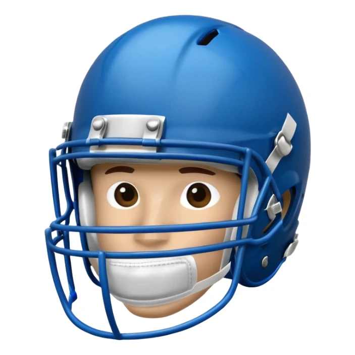 College football player helmet in blue color sticker