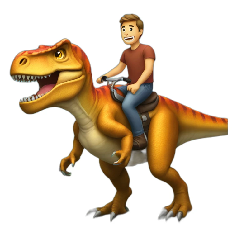 Man riding a tyrannosaurus sticker