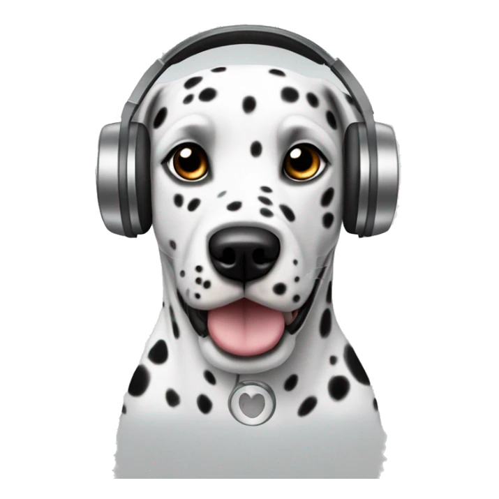 Dalmatian Dog with headphones  sticker