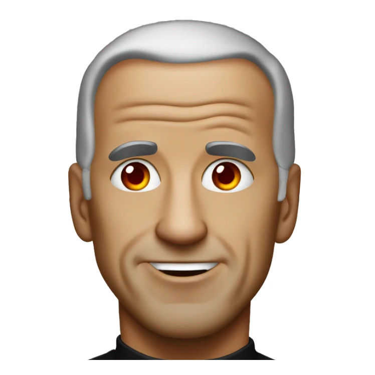 joe biden with black hoodie on and bright red shiny eyes sticker