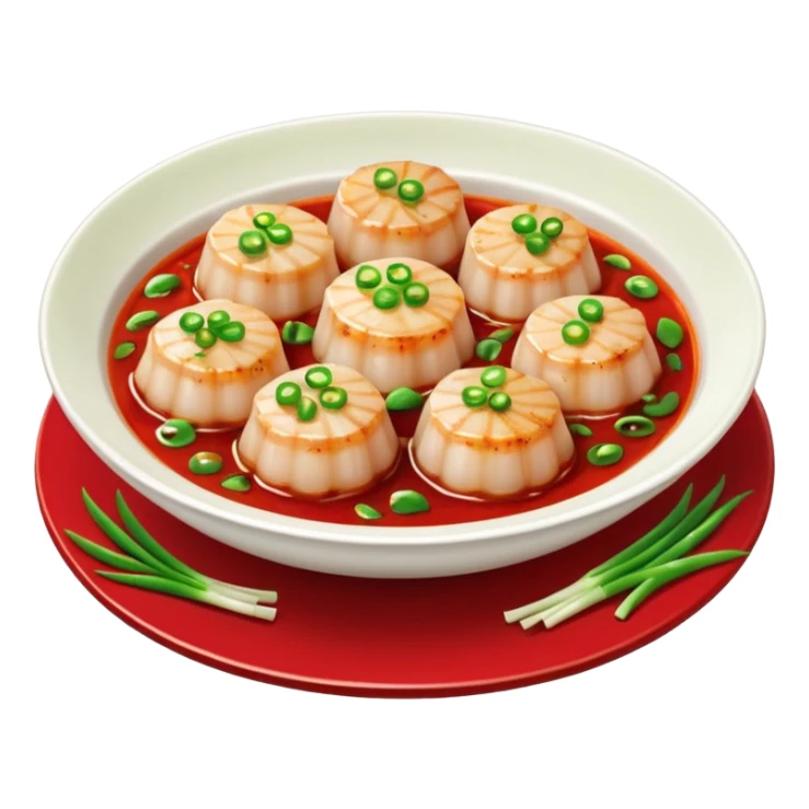 Scallops in spicy sauce Chinese dish sticker