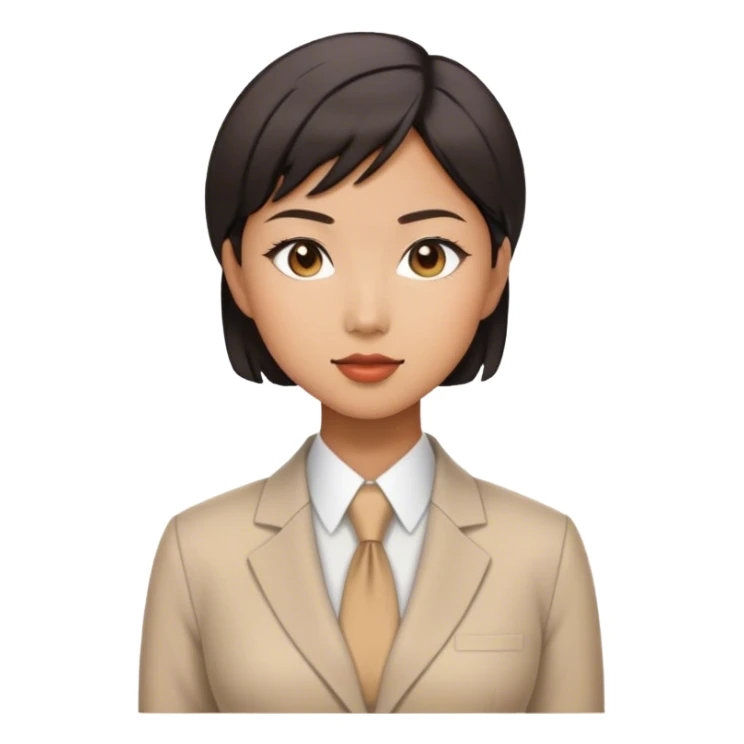 Short haired Asian female portrait, profession dressing sticker