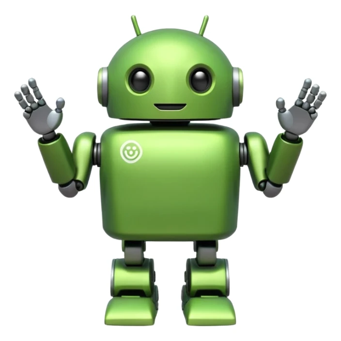 bana şu android yeşil robot maskotu ver aynısı olsun sticker