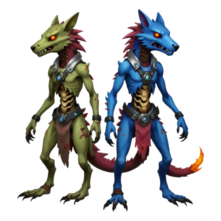 Zombie vernid-sergal-protogen-primagen-fusion-hybrid, full body sticker