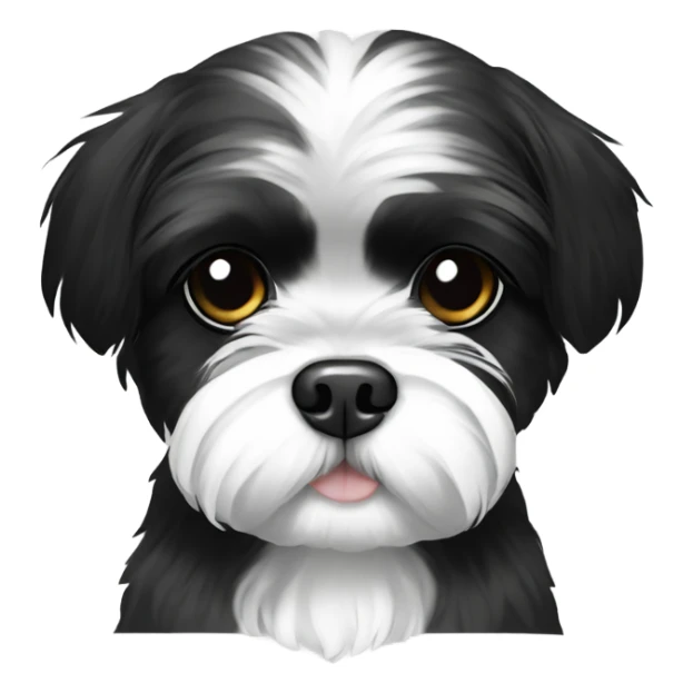Shih tzu black and white with heart  sticker
