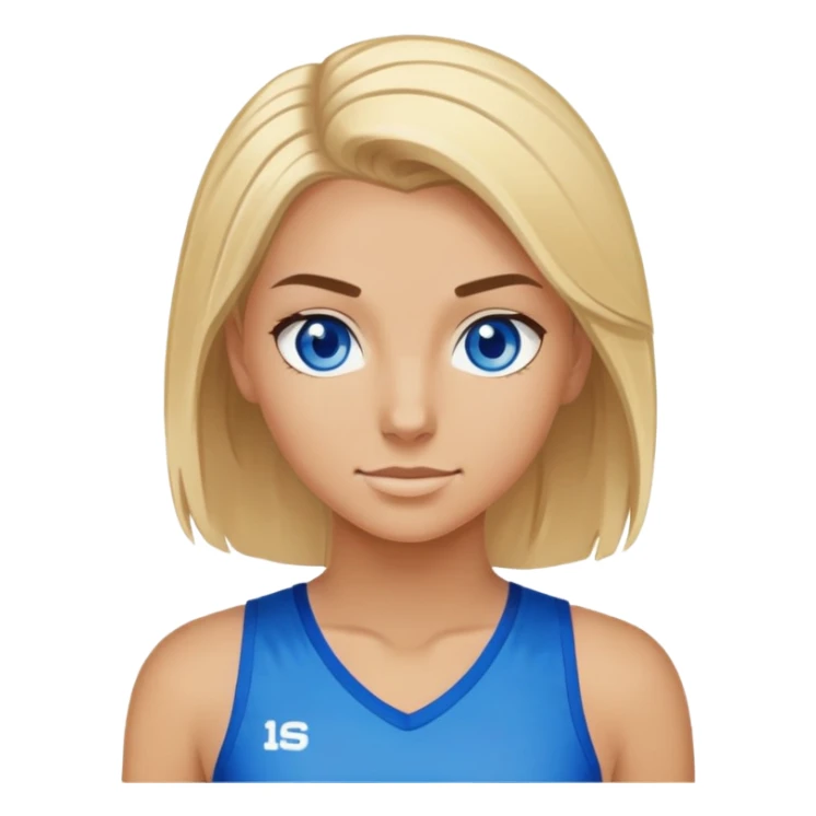 Volleyball Girl blonde hair blue eyes sticker