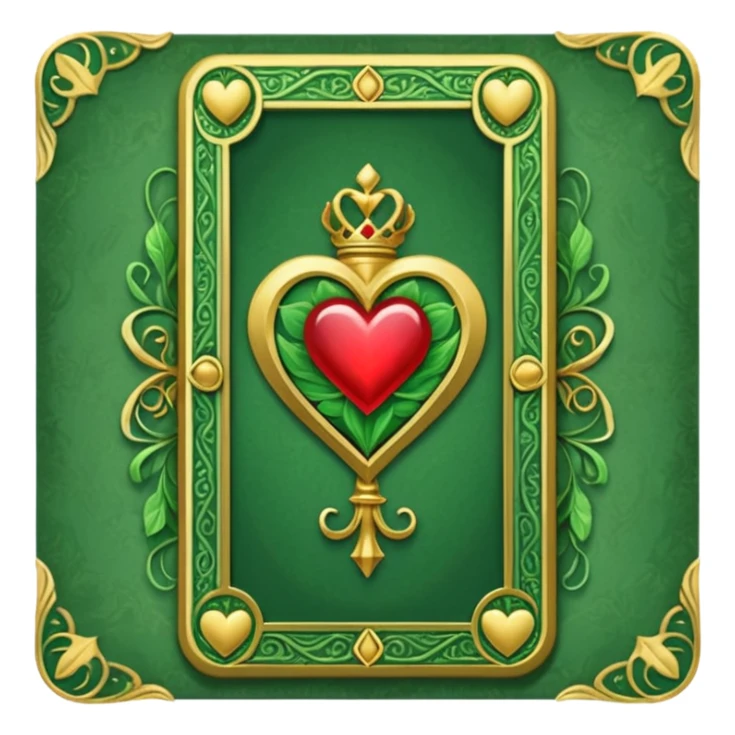 GREEN VALENTINES TAROT CARD DECK WITH HEART ON IT sticker