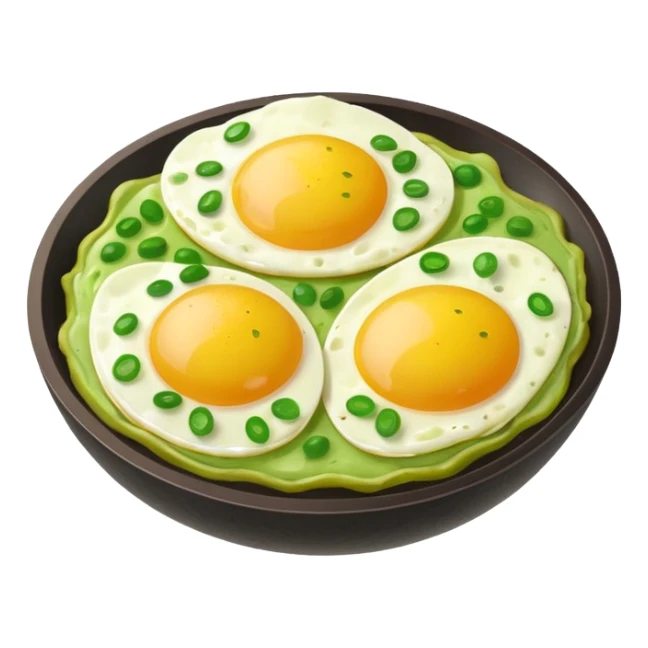 Huevos con llemas verdes con jamon verde sticker
