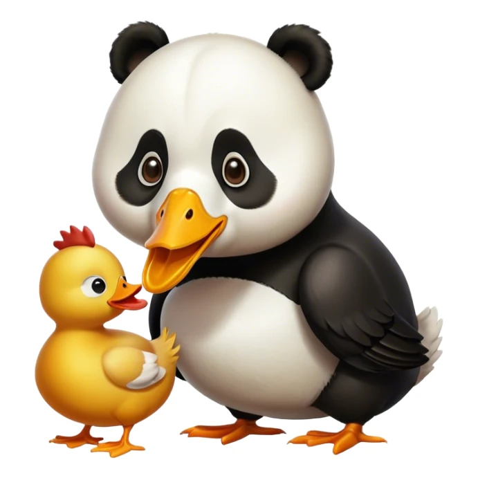 Panda eating a duck eating a chicken eating a bird sticker