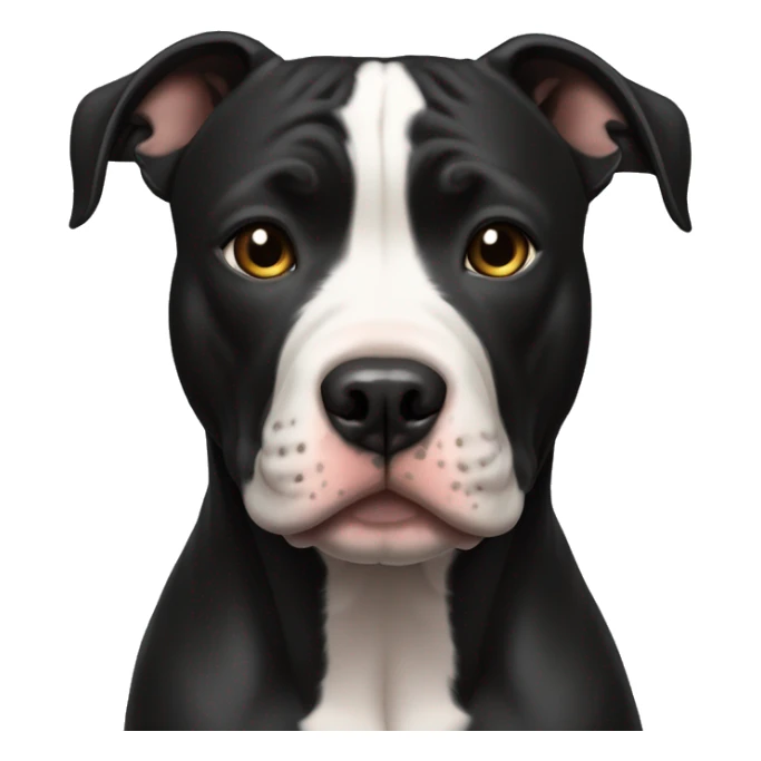 Perro pitbull negro con una dueña, piel clara ,pelo corto y negro  sticker