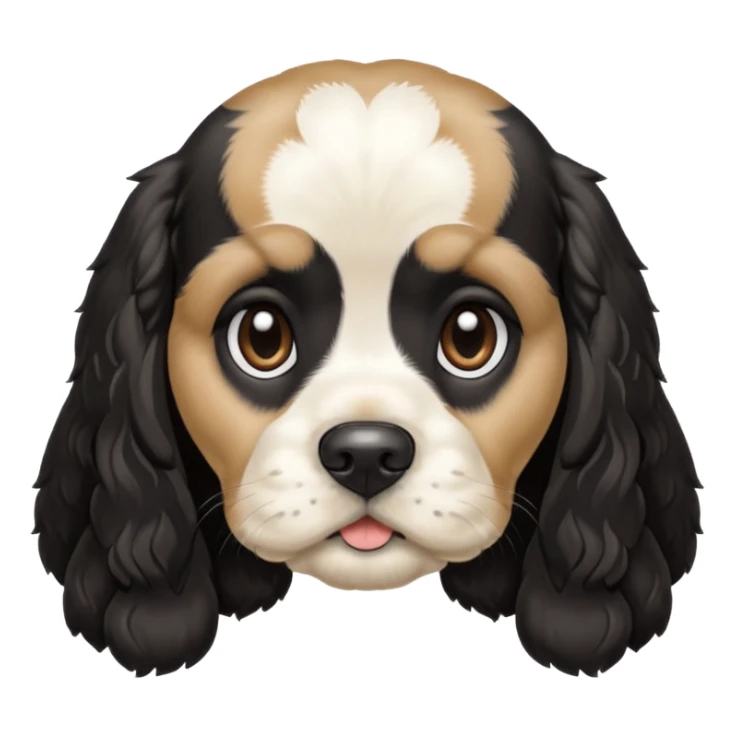 black and white Russian Cocker Spaniel puppy with a curious expression sticker