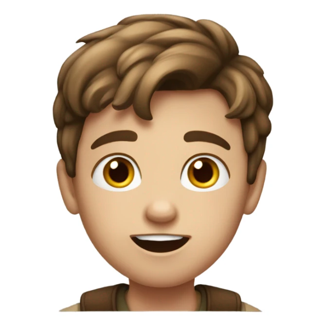 realistic meme of brown-haired boy sticker