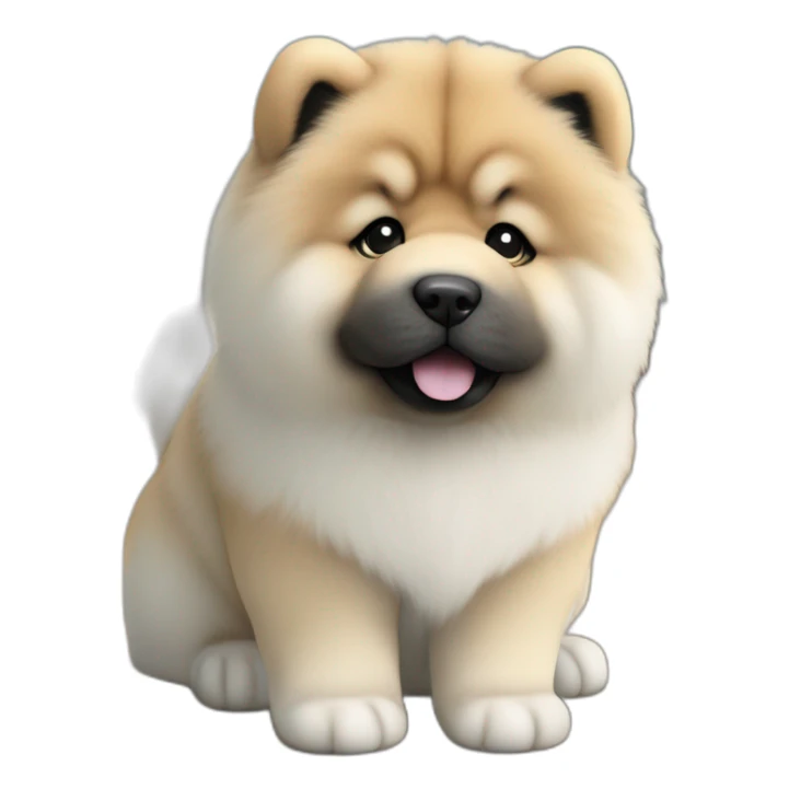 Chow chow white black marks on face pup, young cute,furry shiny dog cute, realistic, young,sitting on floor, beautiful picture, 4k, 16k sticker