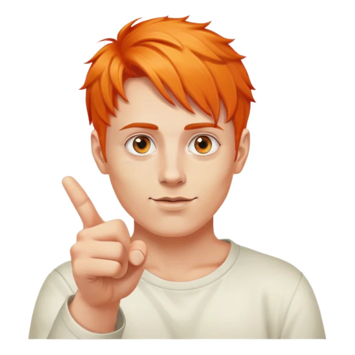 Super realistic Donald Trump pointing index finger up, realistic eyes sticker