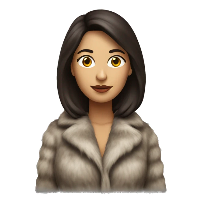 Realistic brunette mob wife full body fur coat sticker