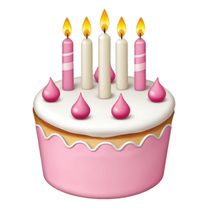 torta de cumpleaños rosa y blanca  linda  que tenga velitas sticker