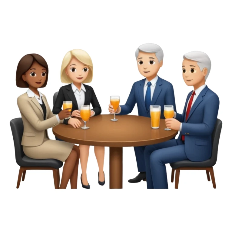 A large dense crowd of adults and seniors at an afterwork meeting sticker